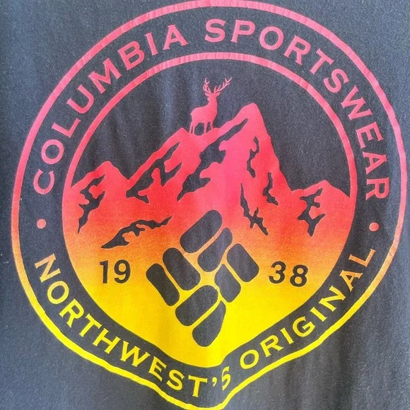 COLUMBIA Red/Yellow Hunting Graphic Short Sleeve Tee Men’s Large - Picture 5 of 7